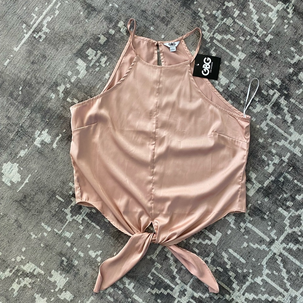 GBG NWT Los Angeles S Halter Tie front top